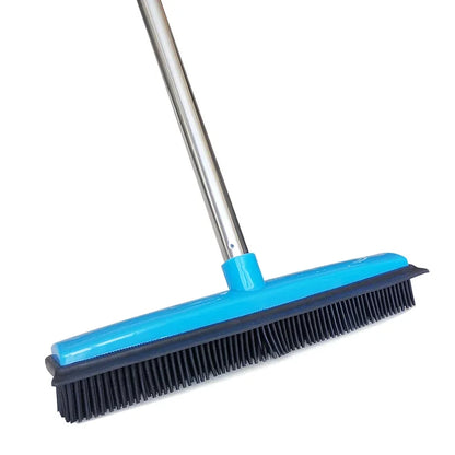 Rubber Broom Pet Hair Lint Removal Device Telescopic Bristles Magic Clean Sweeper Squeegee Scratch Bristle Long Push Broom Soft